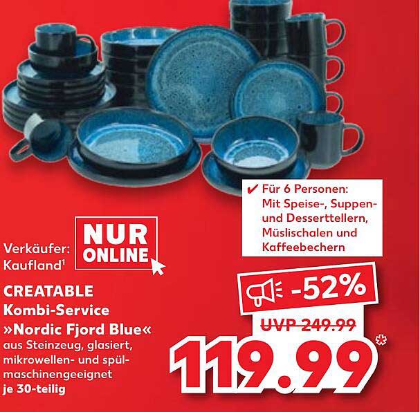 CREATABLE Kombi-Service »Nordic Fjord Blue« 30-teilig