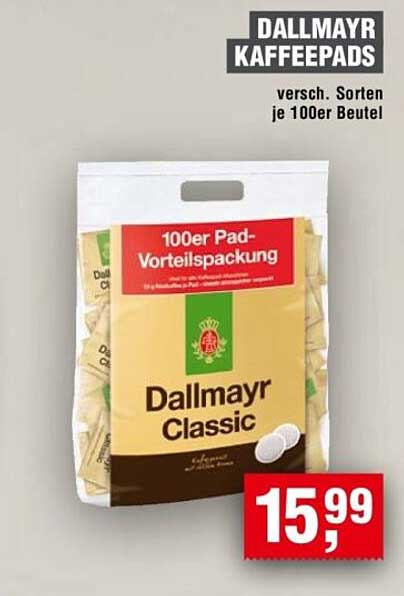 Dallmayr Kaffeepads 100er Pad-Vorteilspackung