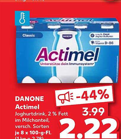 DANONE Actimel Joghurtdrink, 2 % Fett im Milchanteil, verschiedene Sorten