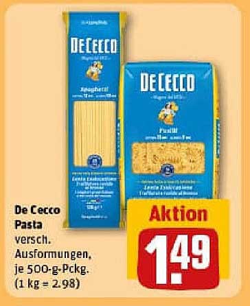 De Cecco Pasta verschiedene Ausführungen 500-g-Pckg.