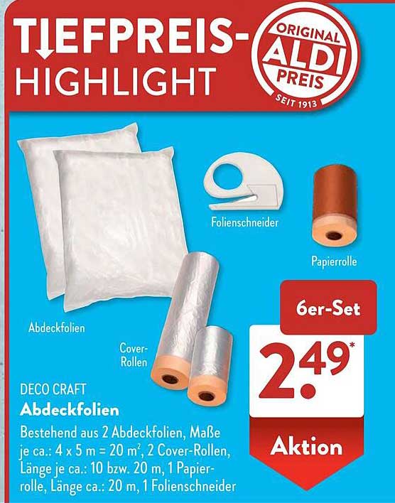 DECO CRAFT Abdeckfolien 6er-Set