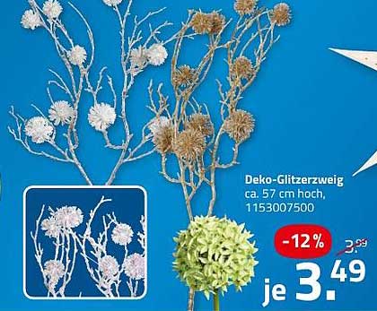 Deko-Glitzerzweig ca. 57 cm hoch