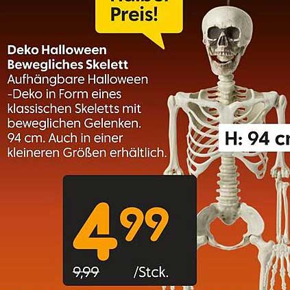 Deko Halloween Bewegliches Skelett