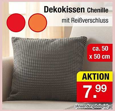 Dekokissen Chenille mit Reißverschluss