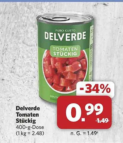 Delverde Tomaten Stückig 400-g-Dose