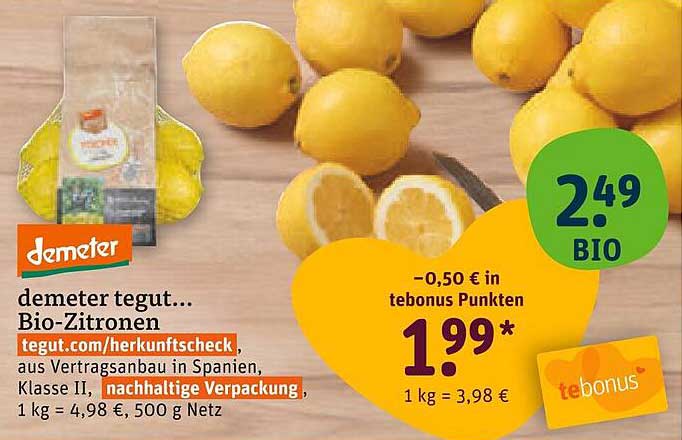 demeter tegut... Bio-Zitronen