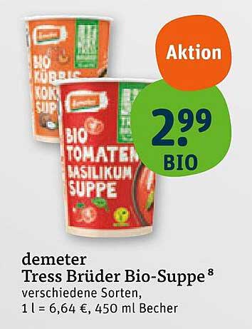 demeter Tress Brüder Bio-Suppe – Verschiedene Sorten zum Aktionspreis
