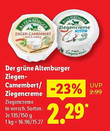 Der grüne Altenburger Ziegen-Camembert/Ziegencreme
