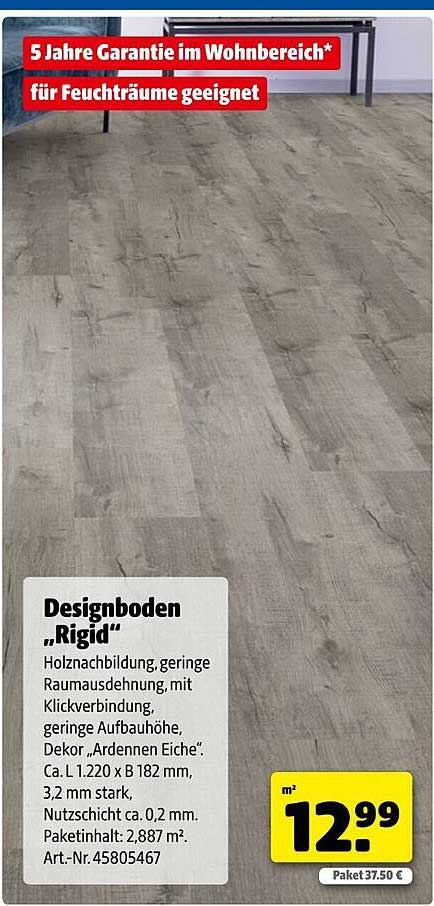 Designboden „Rigid“ - 5 Jahre Garantie im Wohnbereich für Feuchträume geeignet