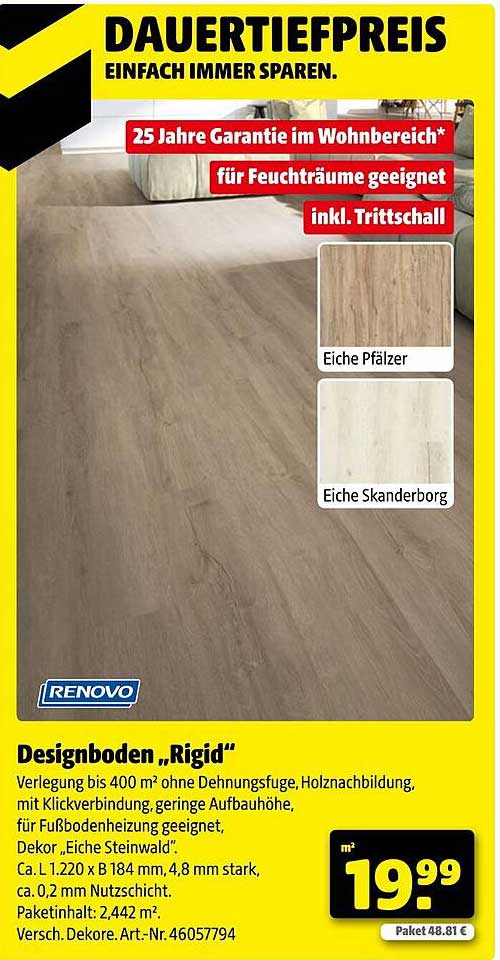 Designboden "Rigid" - Eiche Pfälzer und Eiche Skanderborg