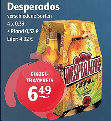 Desperados 4 x 0,33 l - verschiedene Sorten