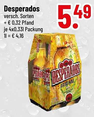 Desperados Bier - verschiedene Sorten