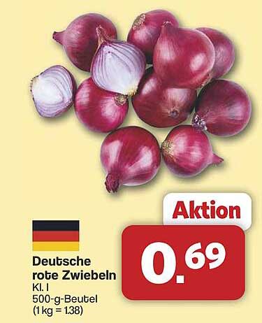 Deutsche rote Zwiebeln - 500-g-Beutel
