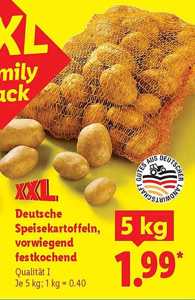 Deutsche Speisekartoffeln, vorwiegend festkochend, 5 kg