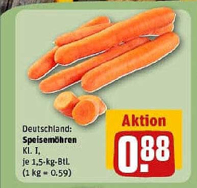 Deutschland: Speisemöhren Kl. I, je 1,5-kg-Btl.
