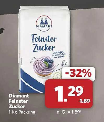 Diamant Feiner Zucker 1-kg-Packung