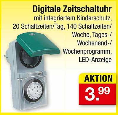 Digitale Zeitschaltuhr mit integriertem Kinderschutz