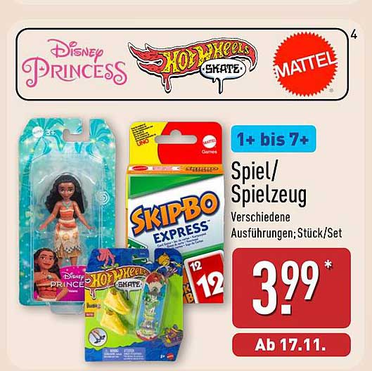 Disney Princess & Hot Wheels Spielzeug – Ab 17.11. für nur 3,99 €