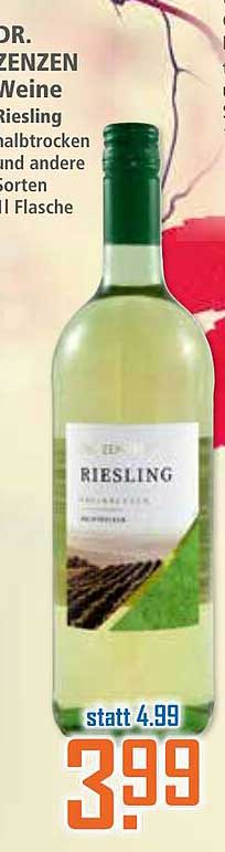 DR. M. LENZEN Riesling halbtrocken, 0,75 l Flasche