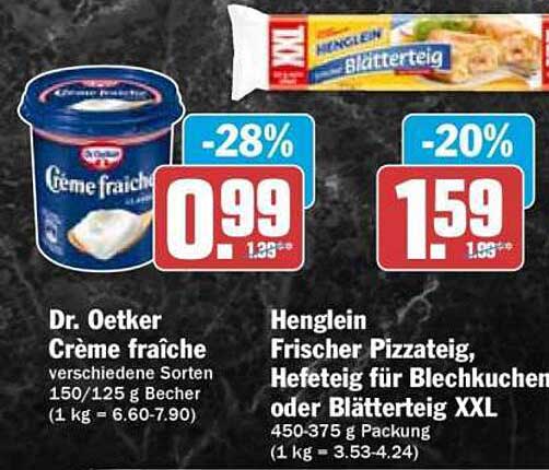 Dr. Oetker Crème fraîche verschiedene Sorten