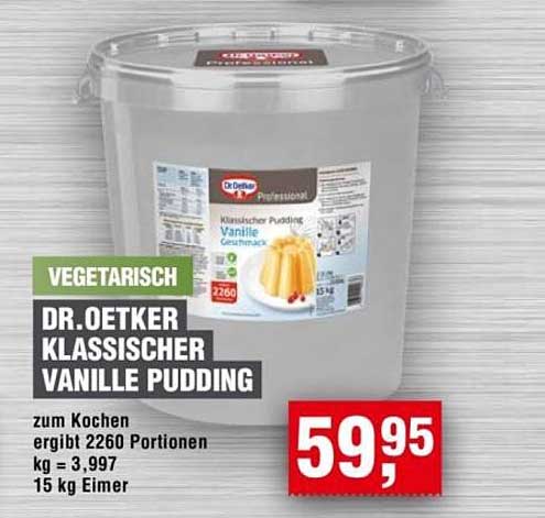 Dr. Oetker Klassischer Vanille Pudding - 15 kg Eimer