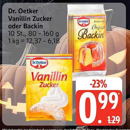 Dr. Oetker Vanillin Zucker oder Backin