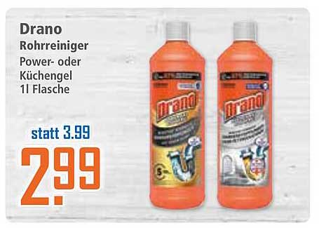 Drano Rohrreiniger Power- oder Küchengel 1l Flasche