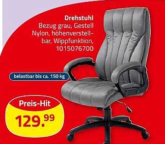 Drehstuhl grau - Bequem und funktional