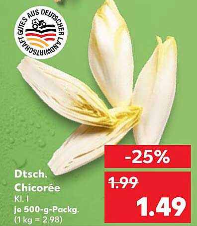 Dt. Chicorée Kl. I je 500-g-Pack.