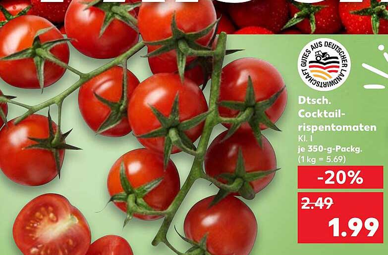 Dtsch. Cocktailrispentomaten Kl. I je 350-g-Packg.