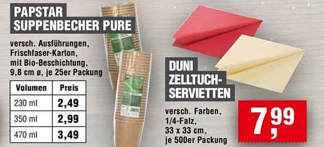 Duni Zelltuch-Servietten - 500er Packung für nur 7,99 €