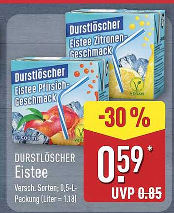 Durstlöscher Eistee in verschiedenen Sorten, 0,5-l-Packung