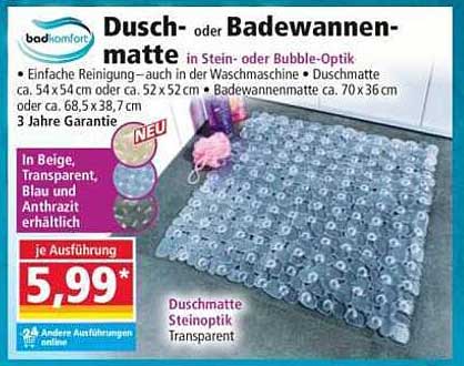 Dusch- oder Badewannenmatte in Stein- oder Bubble-Optik