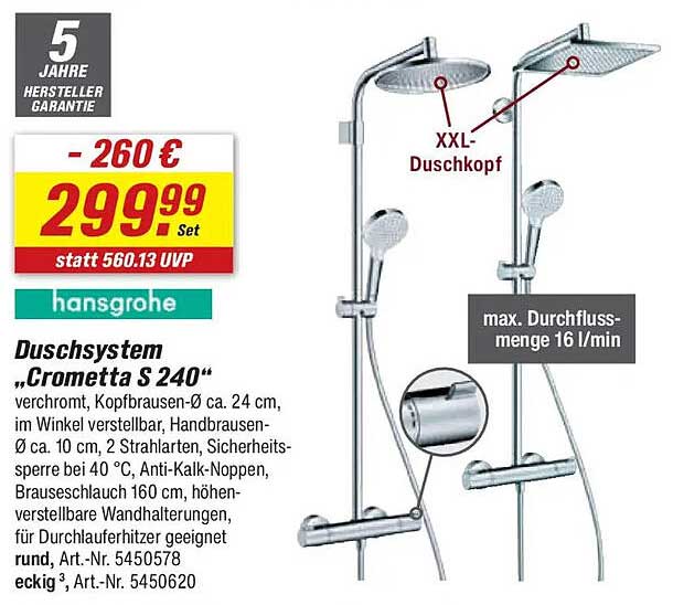 Duschsystem „Crometta S 240“