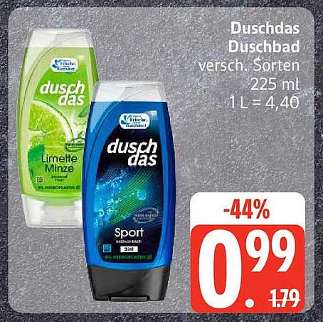 Duscht das Duschbad versch. Sorten 225 ml - jetzt nur 0,99 €