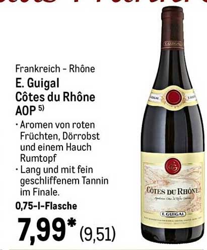 E. Guigal Côtes du Rhône AOP 0,75 l-Flasche