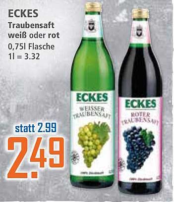 ECKES Traubensaft weiß oder rot 0,75l Flasche