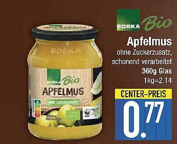 EDEKA Bio Apfelmus ohne Zuckerzusatz, 360g Glas