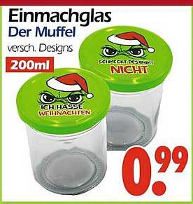 Einmachglas Der Muffel - verschiedene Designs 200ml