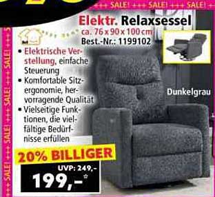 Elektrischer Relaxsessel Dunkelgrau