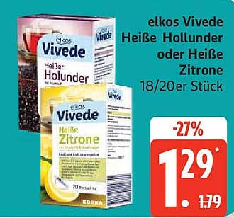 elkos Vivede Heißer Hollunder oder Heiße Zitrone 18/20er Stück