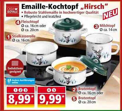 Emaille-Kochtopf "Hirsch"