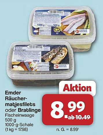 Emder Räucher-Matjesfilets oder Brätlinge 500 g
