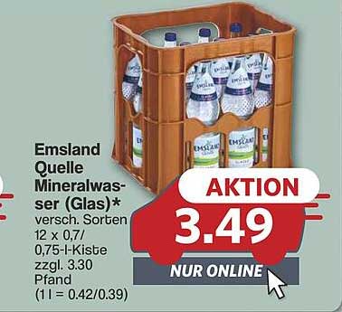 Emsland Quelle Mineralwasser (Glas) 12 x 0,7 l