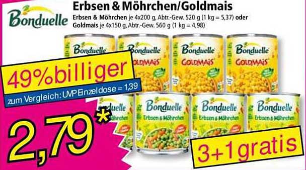 Erbsen & Möhrchen/Goldmais von Bonduelle