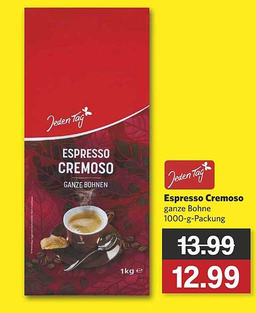 Espresso Cremoso gesamte Bohnen 1000-g-Packung
