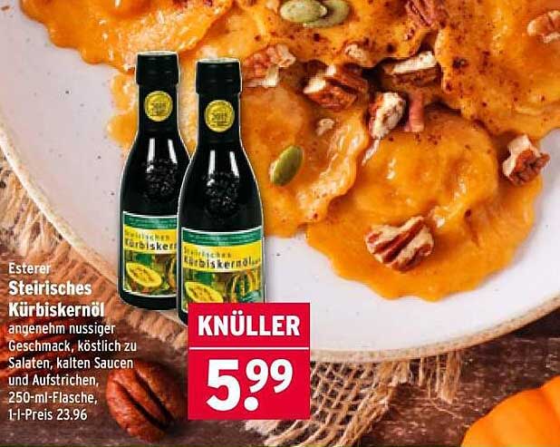 Esterer Steirisches Kürbiskernöl 250 ml - Knüller für nur 5,99 €