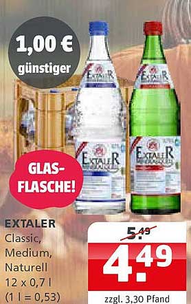 EXTALER Classic, Medium, Naturell 12 x 0,7 l (1 l = 0,53)