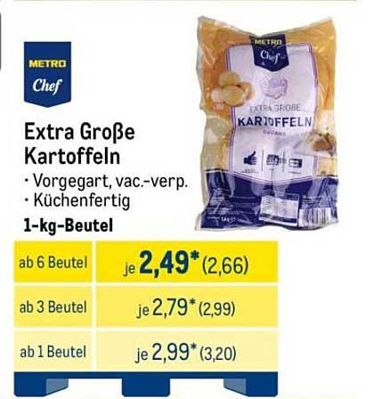 Extra Große Kartoffeln - Vorgegart, vac.-verp., küchenfertig