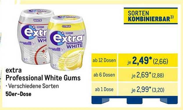extra Professional White Gums - Verschiedene Sorten, 50er-Dose